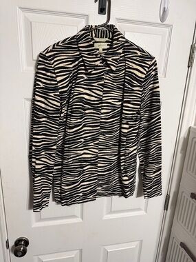 Corbin Collection Black & Cream Striped Top